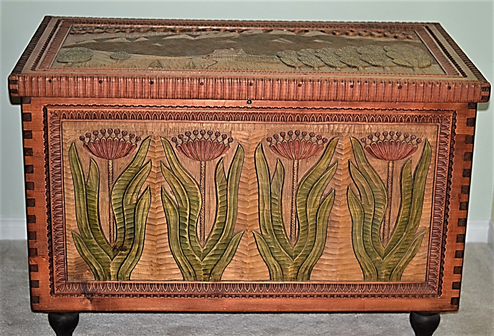 image of an ornamental linen chest